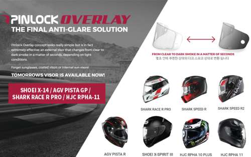 핀락 오버레이, AGV PISTA GP R/ HJC RPHA 11/ SHARK RACE R PRO 전용 모델 출시